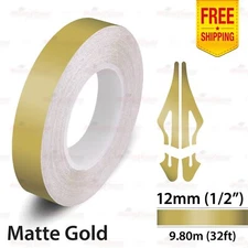 1/2" 12mm PinStriping Pin Stripe Tape Car Styling Decal Vinyl Sticker MATTE GOLD