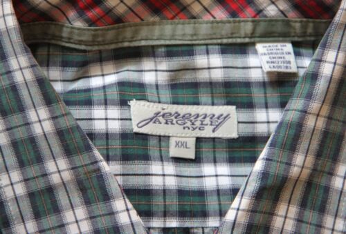 Camisa Jeremy Argyle NYC para hombre talla XXL manga larga a cuadros con botones delanteros - Imagen 3 de 5