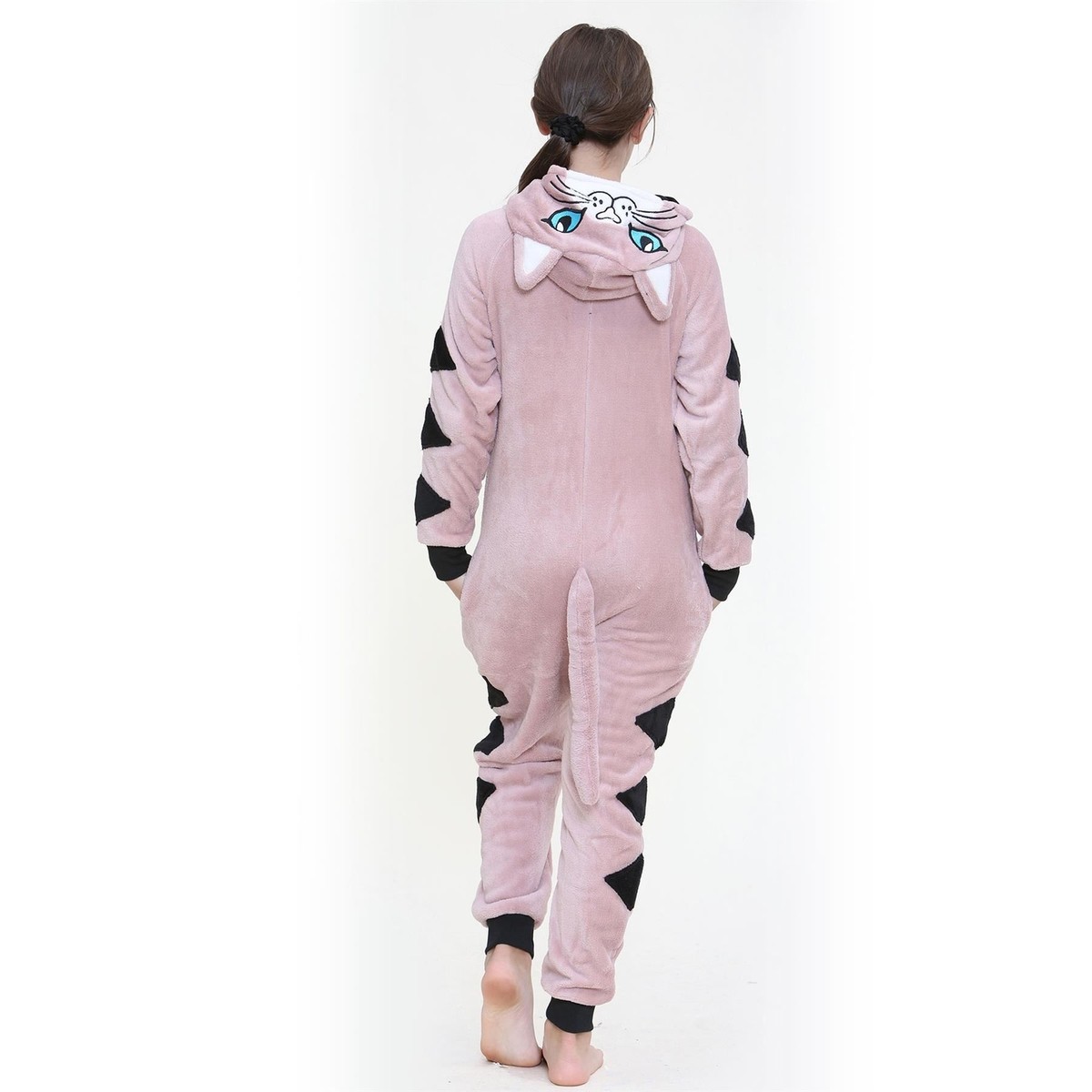 Kids Girls Fleece Contrast A2Z Onesie One Piece Baby Pink All In One - Foto 13