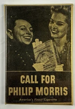 Call For Philip Morris Vintage Pocket Purse Mirror America's Finest Cigarette