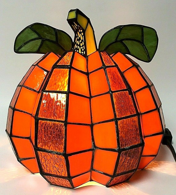 Stained Glass Pumpkin Light Lamp Pumpkin Patch Collection Halloween