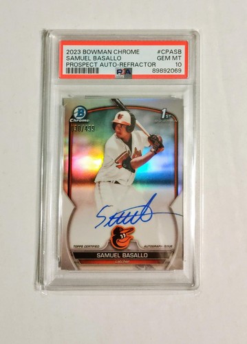 Samuel Basallo #CPA-SB 2023 Bowman Chrome Prospect Autographs card