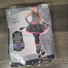 Sassy Stripes Zebra Animal Costume Child size Large 12-14