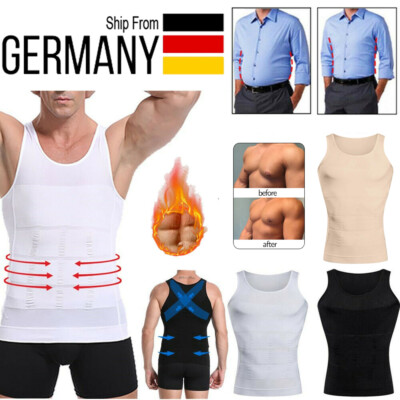Herren Kompressionsshirt Verbergen von Gynäkomastie Moobs Body Shaper Vest Shirt