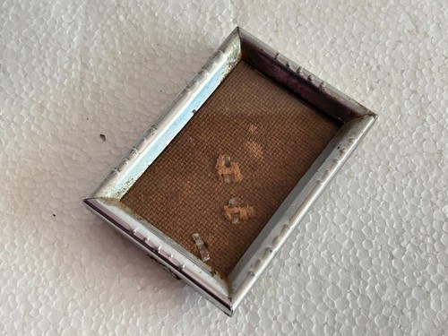 RARE OLD VINTAGE SMALL UNIQUE PHOTO / MIRROR METAL, GLASS TABLE PHOTO FRAME - Picture 9 of 14