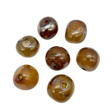 Dark Gemmy Rounded Carnelian Agate Beads  Aprox 17x15mm  Rounded  7 Beads 
