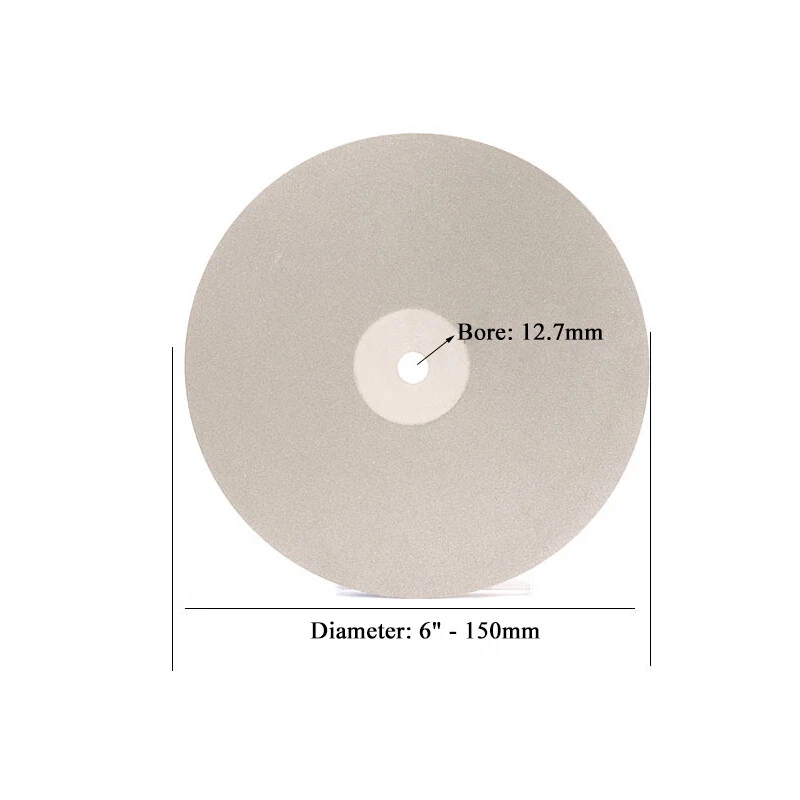 6" 150mm Diamond Coated Flat Lap Wheel 60 - 3000 Grit Polishing Grinding Discs - Image 2 of 4