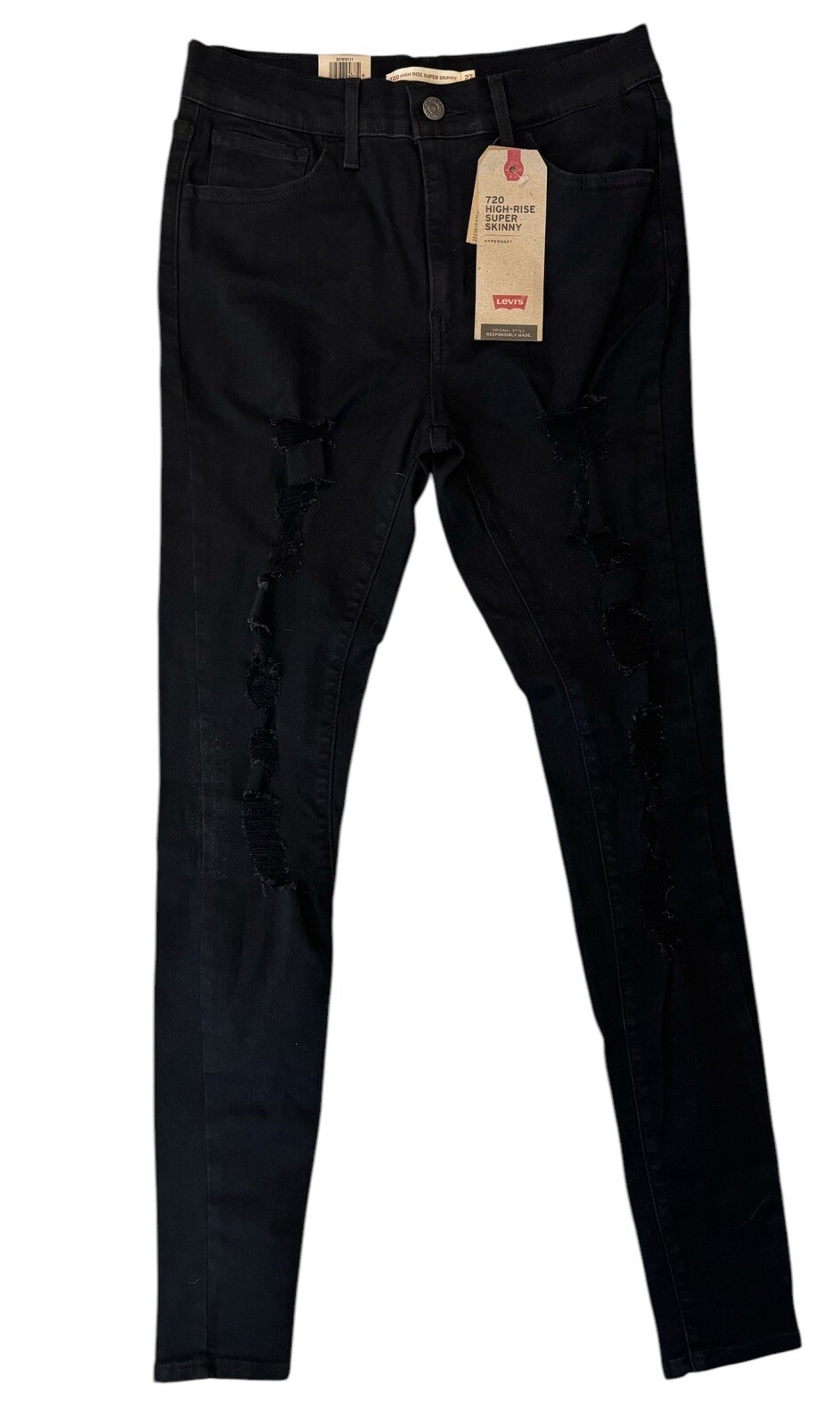 Levi’s 720 High Rise Super Skinny Black Jeans Women’s Size 4 W27 L30 See Photos