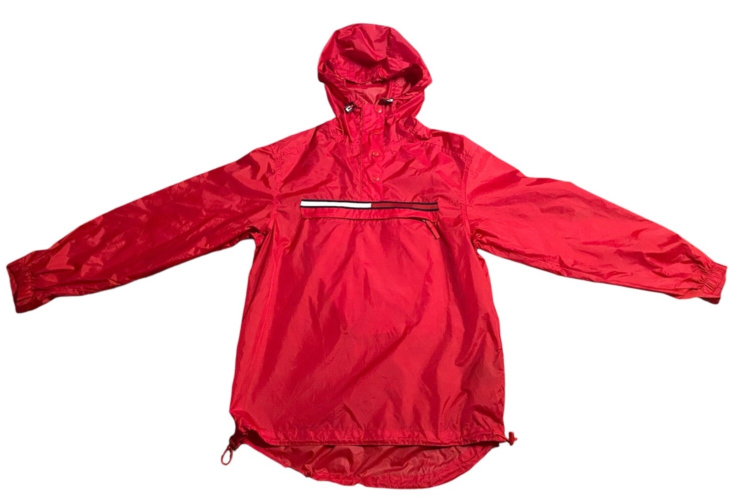 Tommy Jeans Red Hooded Windbreaker Raincoat Jacket in XS-image
