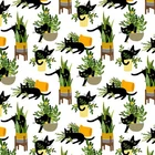 Feline Drive Fabric 108" Wide Backing FELINE FANCY Just Purrlanted By HALF YARD