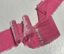Hand Dyed Ballerina Pink Silk Velvet Ribbon  4 Widths to choose from 