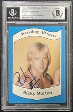 RICKY MORTON SIGNED 1983 PRO WRESTLING ALL STARS ROOKIE CARD #30 BECKETT AUTO 70