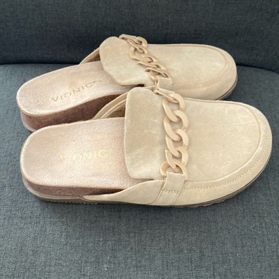 Vionic Women's Joyful Georgie Slip On Leather and Suede Mules Size 5 - New