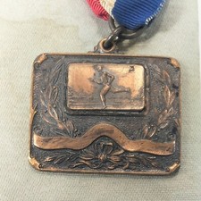 Antique Bronze Cross Country Medal Runner Inscribed J.B Jump on Back Track
