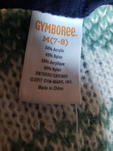 Gymboree Woodland Weekend Girl Med 7-8 Blue Green Striped Flyaway Cardigan NWT - Picture 4 of 5