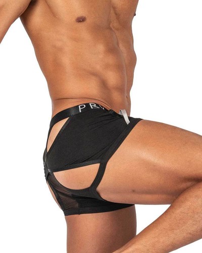 PRIVATE STRUCTURE Boxer Alpha Low Waist Harness Trunk Shades Of Black 4415 108 - Picture 2 of 9