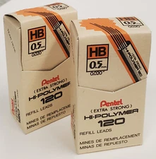 Pentel HB 0.5mm Extra Strong Hi-Polymer Lead Refill 2 Boxes of 120 ea/240 total