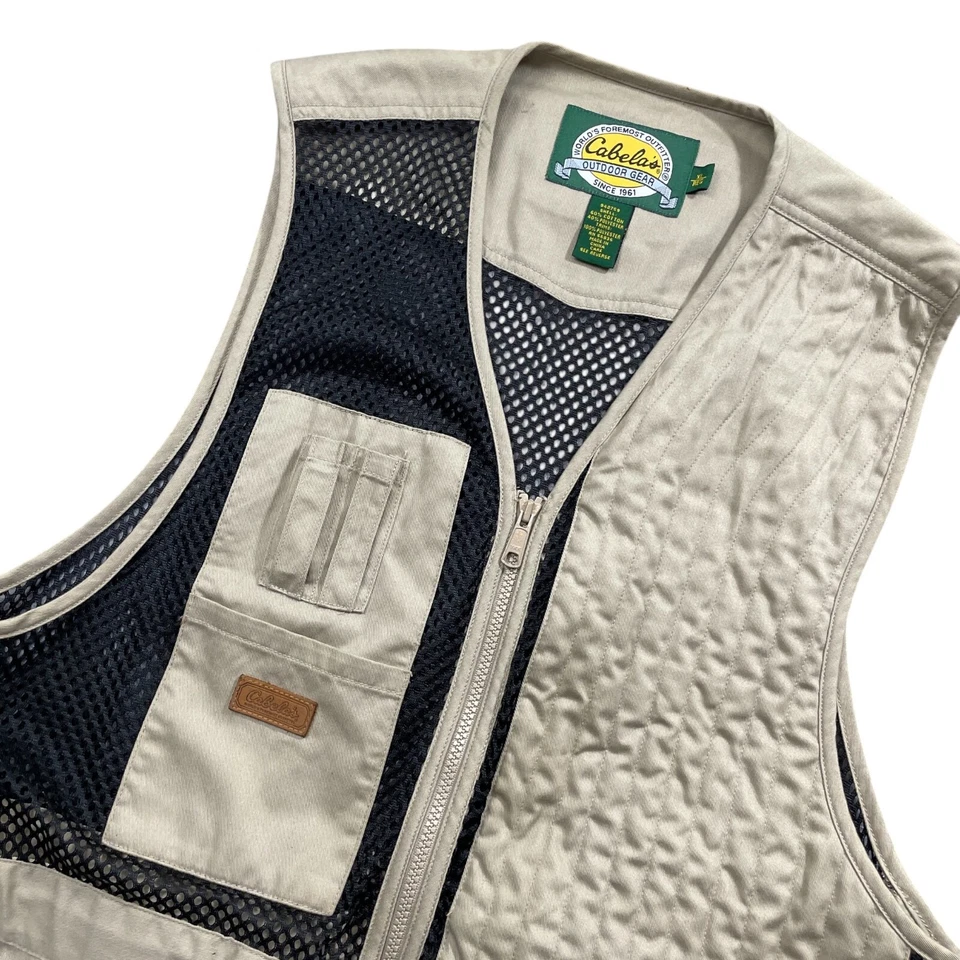 Cabela's XL Vest Full Zip Net Back Pockets Cotton Polyester - Image 2 of 4
