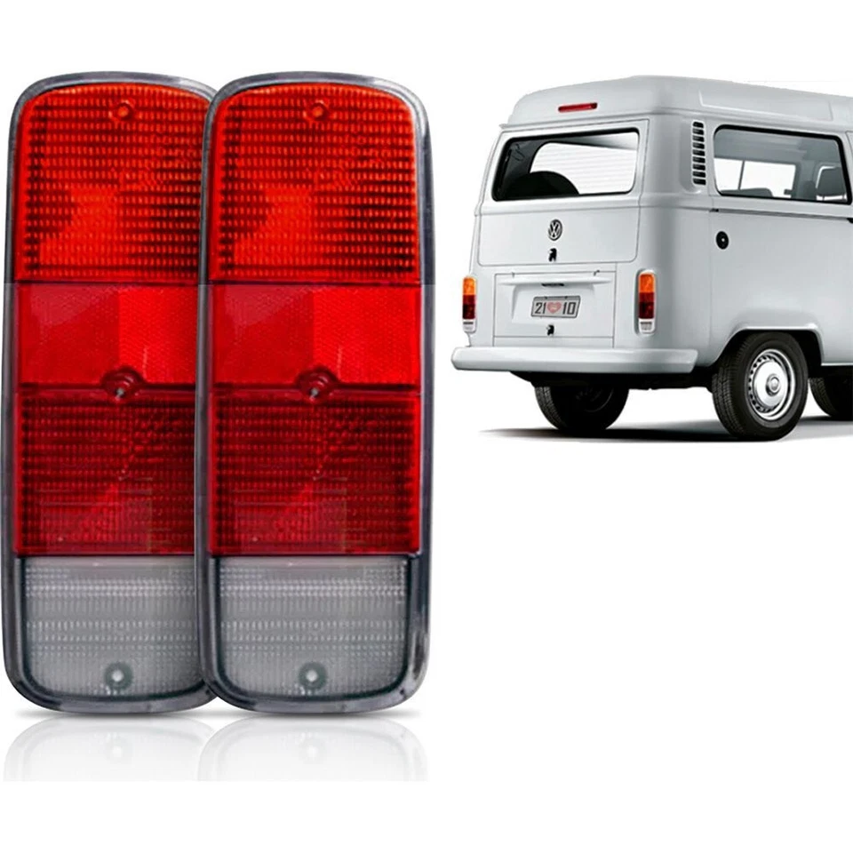 Par de lentes rojas luz trasera ventana bahía bus vw t2 transporter 2 piezas 1972-1979 Foto 2 de 4