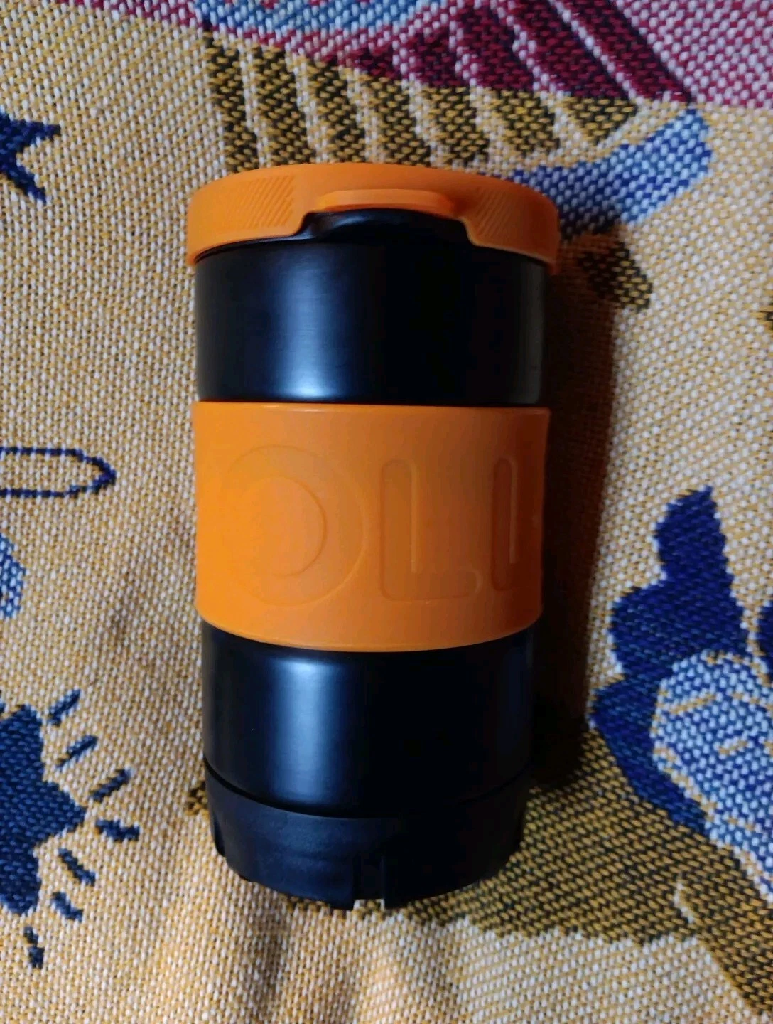 Mollbok Drink Beverage Chiller 14 Oz BPA Free Unusual Orange Black Design Cool