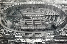 Paris Industrial Place 1867 EXTERIOR VIEW France Matted Topographical View Print