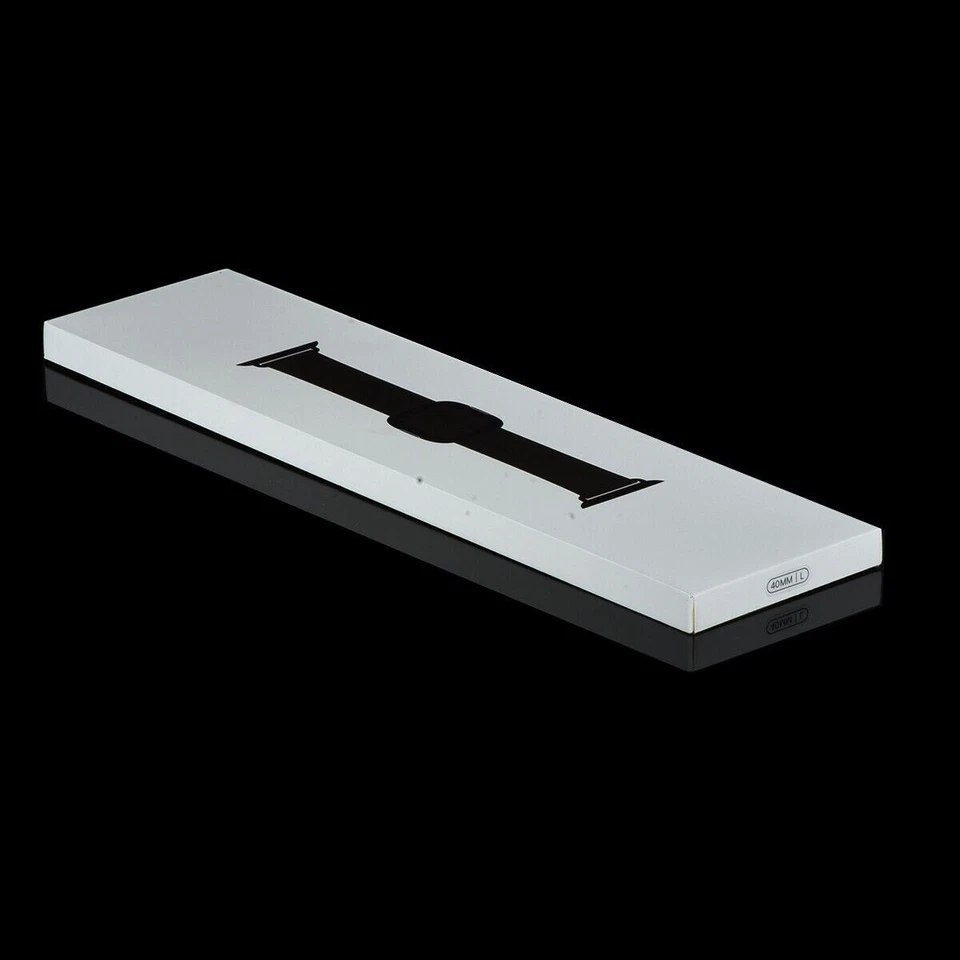 Apple iWatch 38mm 40mm 41mm 7 8 9 SE Cuero Moderno Hebilla Banda - Negro espacial L Foto 4 de 4