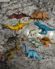 Lot Of 11 Plastic Dinosaur Figurines Various Makes And Models