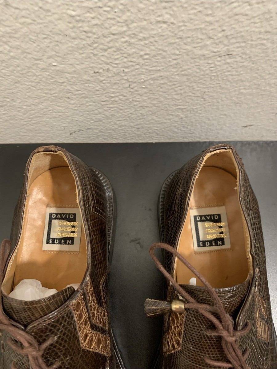David Eden Men Brown Genuine Crocodile LIZARD Skin DRESS  display picture 1