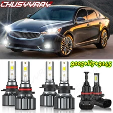 For Kia Cadenza 2017-2019 6x LED Headlight Hi/Lo Beam + Fog Light Bulbs Kit
