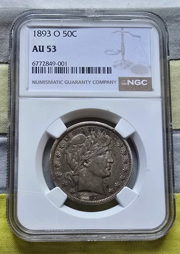 1893-O Barber Half Dollar 50c NGC AU53 Rare