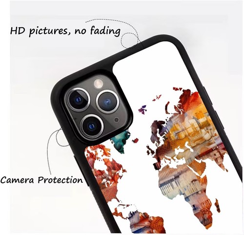 Shockproof Case map shows world country For Samsung Galaxy Apple iPhone - Picture 8 of 25