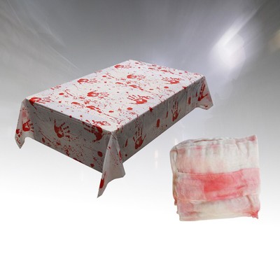  2 Pcs Party Table Covers Cloth Horror Tablecloth Halloween Plate