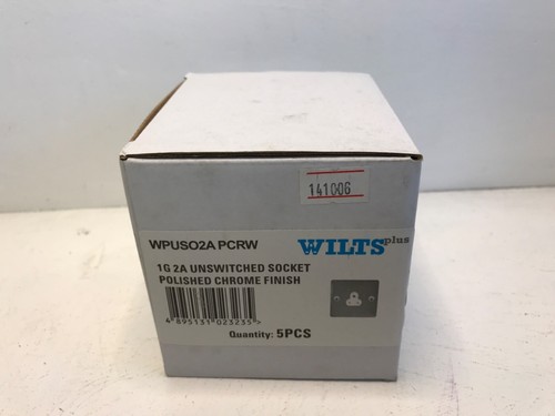 5 x Wilts Slim Profile 2A Round Pin Unswitched Plug Socket Polished Chrome (215) - Picture 4 of 4