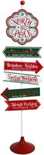 Christmas Decoration Standing Sign Yard North Pole Sign Yard Sign Stakes Metal