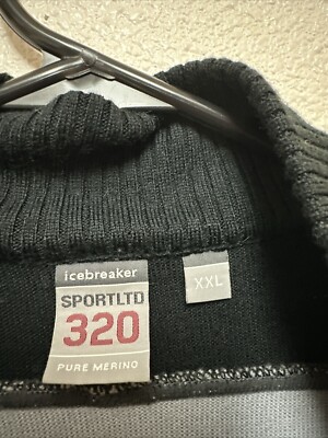 Pull pull homme Icebreaker Sport 320 rouge/gris 1/4 zip laine mérinos taille XL | eBay