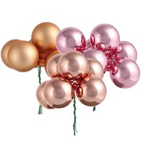 Spiegelbeeren Glaskugeln Draht Apricot Rosa Ø40Mm - Weihnachtsdeko 36 Stk., 32