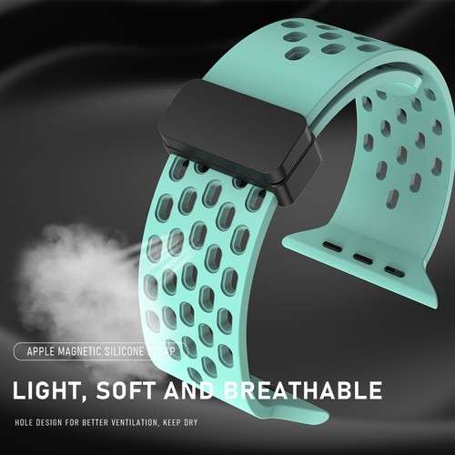 For Apple Watch Ultra Sports Breathable Silicone Band 38//40/41/42/45/49mm Strap - 第 6/30 張圖片