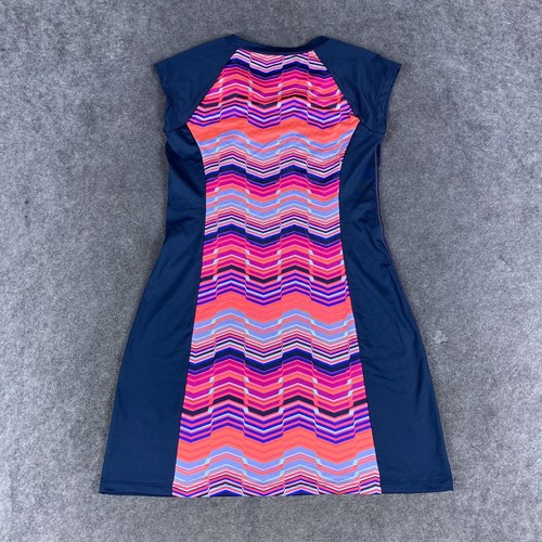 Title Nine Dress Womens Medium Blue Pink Geometric Gidget 2.0 Golf Stretch - Picture 9 of 14