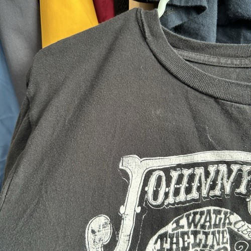 CASH Johnny Cash Black and White Guitar Tshirt Size Large - "Gerald" - Picture 6 of 23