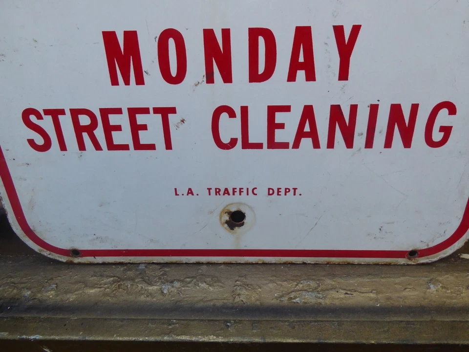 LETRERO DE CALLE ESMALTADO SIN ESTACIONAMIENTO L A DEPARTAMENTO DE TRÁFICO DÉCADA DE 1960 ENVÍO GRATUITO A INGLANDIA Foto 4 de 4