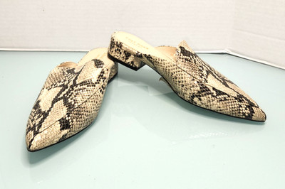 Cole Haan Grand zero women's piper mules block heel pointed toe snake New Sz 7B