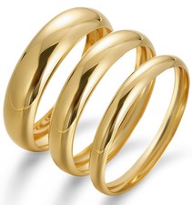 Chunky Gold Bangle Bracelets for Women, Dainty 14k Gold Plated Big Stackable Ban