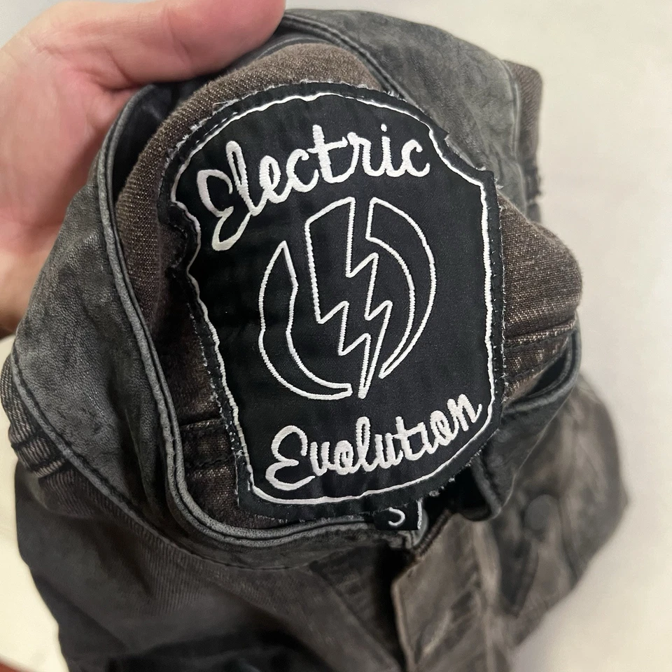 Volcom Jean Denim Jacket Men's Size Small Faded Stained Short Sleeve Skater Y2K - Image 3 of 4