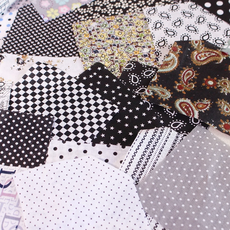 100 restos de tela de acolchado de algodón gris para coser cuadrados hágalo usted mismo retazos artesanales Foto 4 de 4