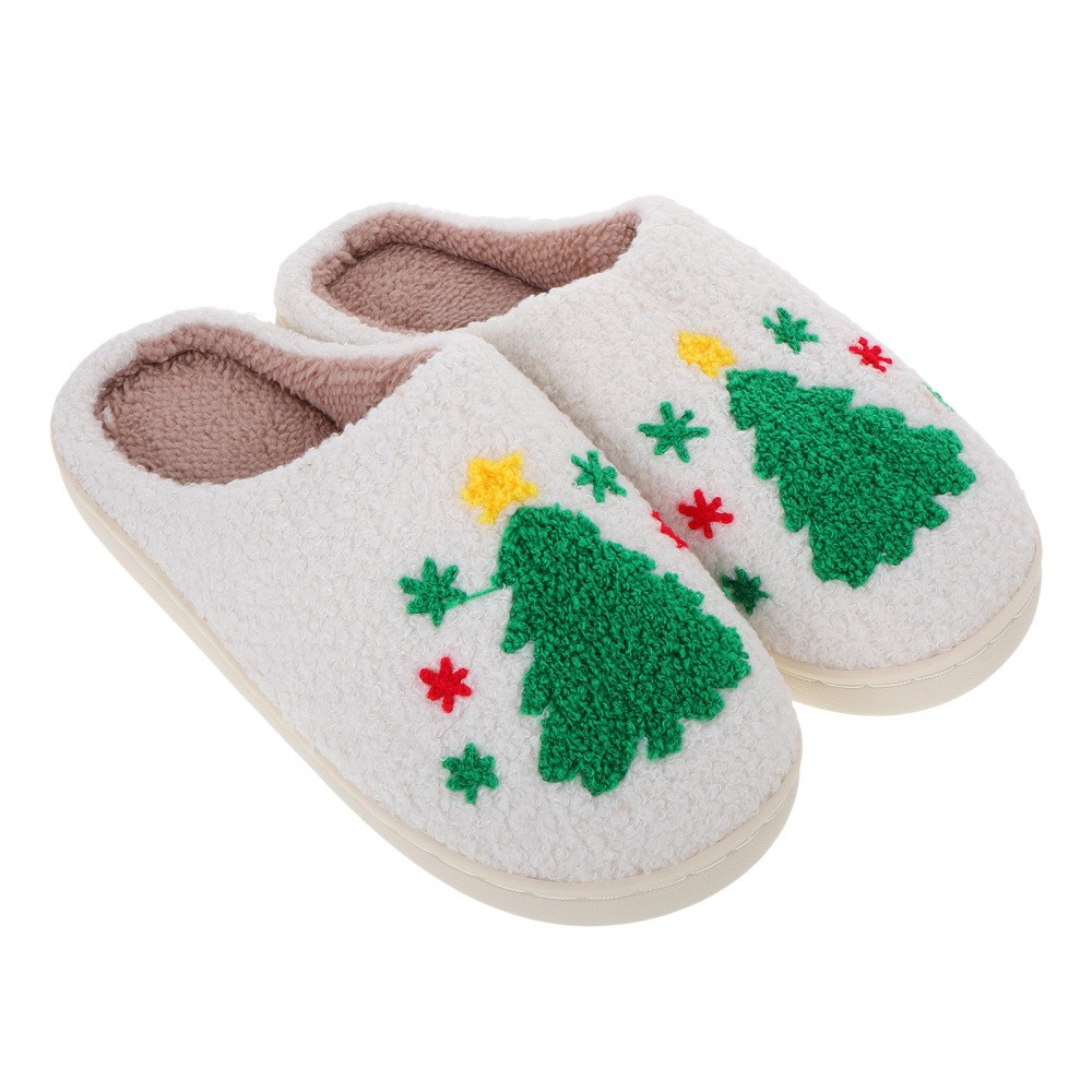SAOLA Pantofole Albero di Natale Cotone Uomo e Donna Creative Invernali Suola Rigida