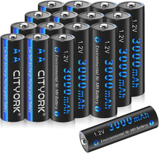 16 Pack AA 3000Mah Rechargeable Battery, 1.2V NIMH Pre-Charged AA Rechargeable B 3.25 per gallon