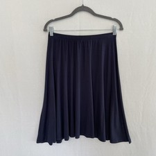KOSHER CASUAL GIRLS XL Knee Length Skater Skirt Full A-line Dark Navy NEW