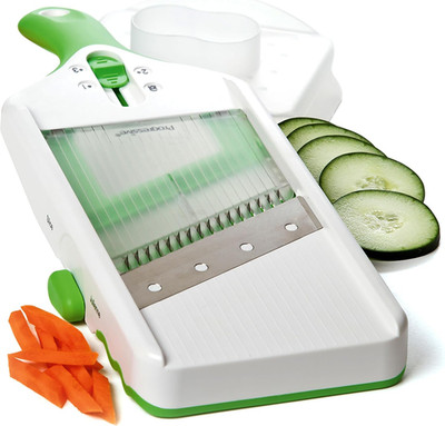 Prepsolutions Adjust-A-Slice & Julienne Mandoline, White & Green   Adjustable Sl
