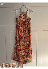 Flowy Beachy Ann Taylor LOFT Coral and Pink Floral Maxi