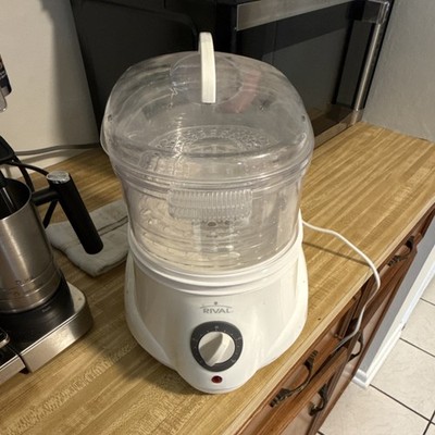 Rival Electric Food Steamer White Easy Clean Plastic 2-Tier